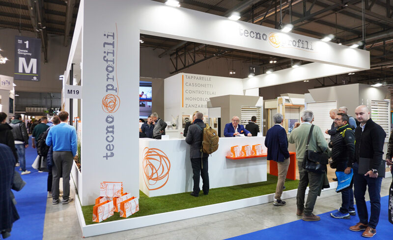 Area espositiva di Tecno Profili alla fiera del serramento Made Expo 2023