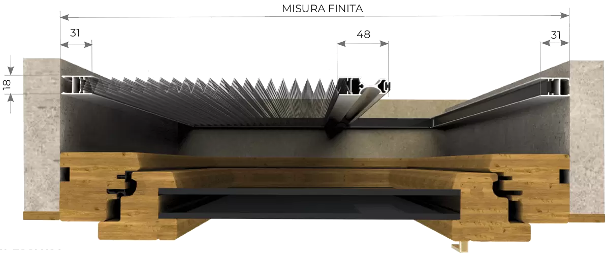 sezione della zanzariera plissè 018